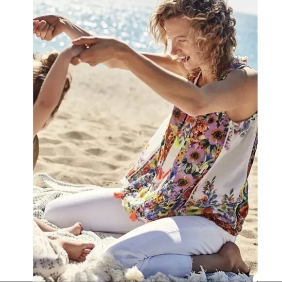 Anthropologie RAGA Floral Swing Tassel Tank - Picture 4 of 7
